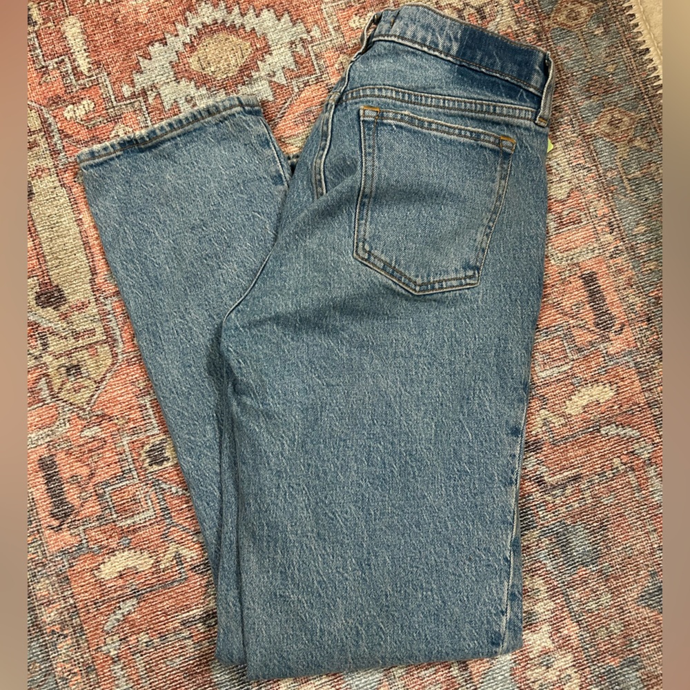 Abercrombie & Fitch The Straight Midrise Blue Denim Jeans Curve Love size 26/2R